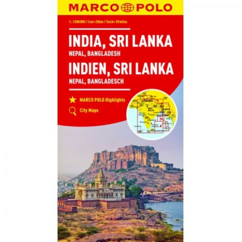 Marco Polo Mapa  Indie Sri Lanka Nepal Bangladesz 1:2 500 000